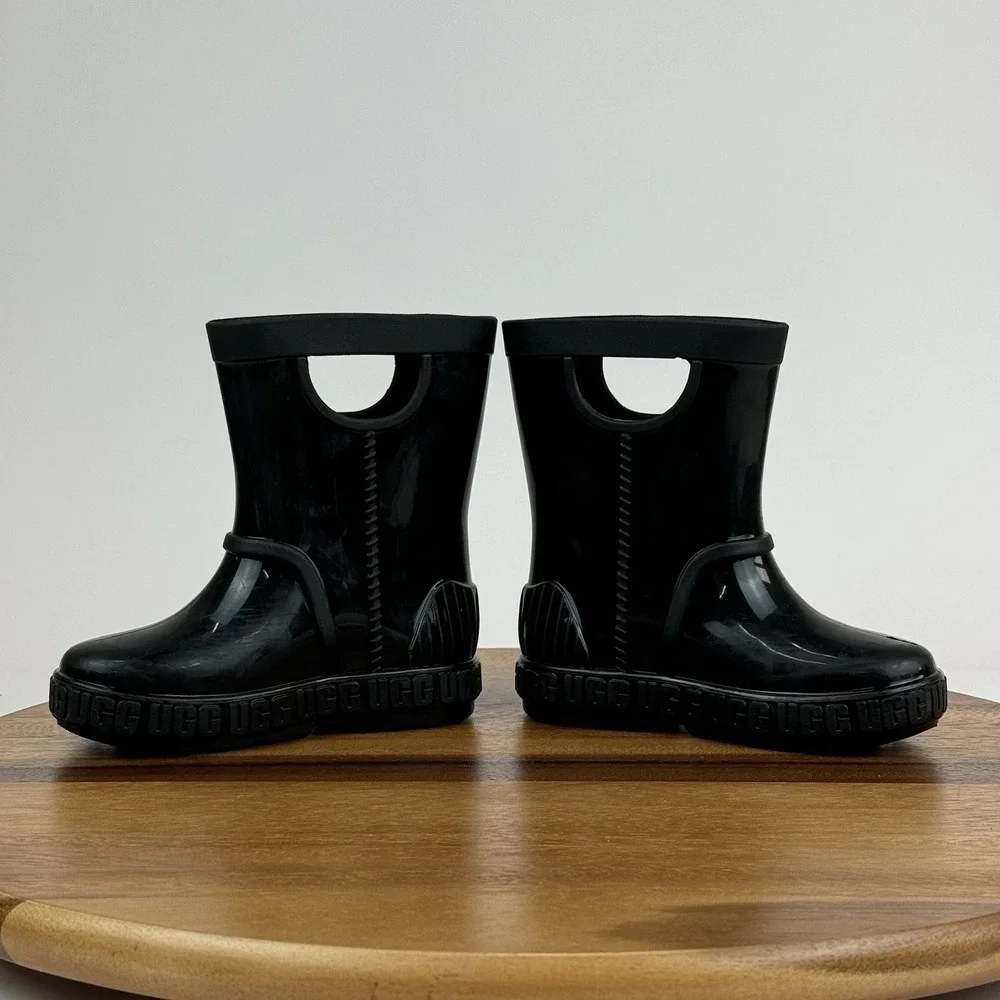 Toddlers‎ Girls Ugg Australia Drizlita Black Waterproof Rain Boots Size 8 C EUC